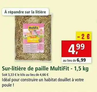 Maxi Zoo Sur-litière De Paille MultiFit - 1,5 Kg offre