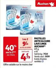 Auchan Auchan - pastilles anticalcaire lave linge offre