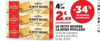 Super U LE PETIT BEURRE LA MERE POULARD offre