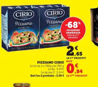 Super U PIZZIAMO CIRIO SOIT offre
