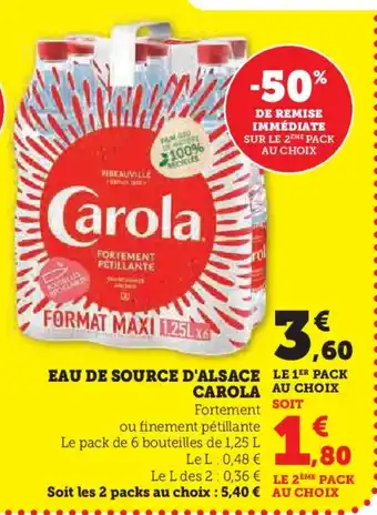 Super U EAU DE SOURCE D'ALSACE offre