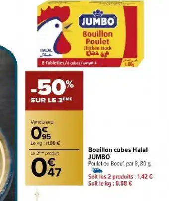 Carrefour Market Bouillon cubes Halal JUMBO offre