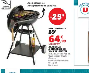 Hyper U BARBECUE À CHARBON DE BOIS BRIGHTON offre