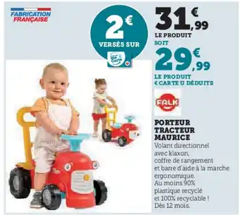 Hyper U PORTEUR TRACTEUR MAURICE offre