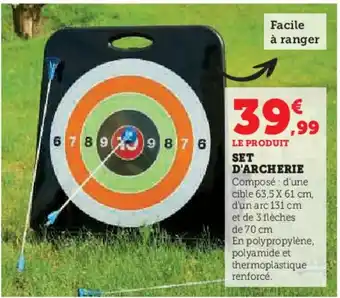 Hyper U SET D'ARCHERIE Composé d'une offre