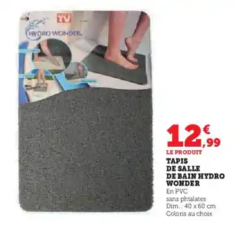 Hyper U TAPIS DE SALLE DE BAIN HYDRO WONDER offre