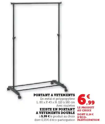Hyper U PORTANT A VETEMENTS offre