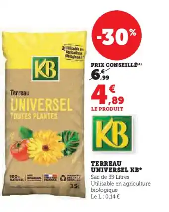 Hyper U TERREAU UNIVERSEL KB* offre