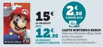 Hyper U CARTE NINTENDO ESHOP offre