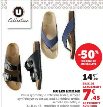 Hyper U MULES HOMME offre