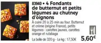 Thiriet 4 Fondants de butternut et petits légumes au chutney d'oignons offre