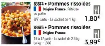 Thiriet Pommes rissolées offre
