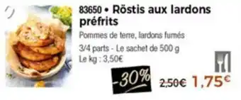 Thiriet Röstis aux lardons préfrits offre