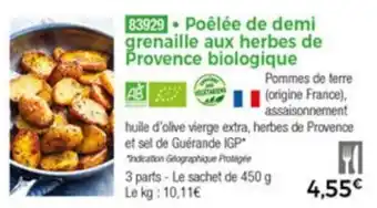 Thiriet Poêlée de demi grenaille aux herbes de Provence biologique offre
