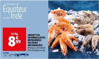 Auchan Crevettes entières cuites réfrigérées offre