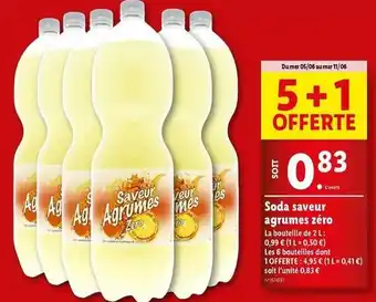 Lidl Soda saveur agrumes zéro offre