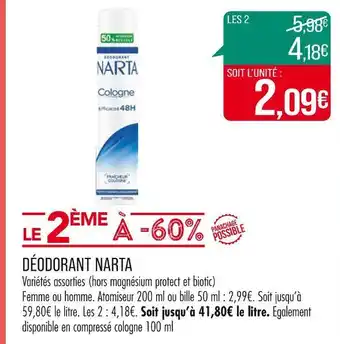 Match NARTA DÉODORANT offre