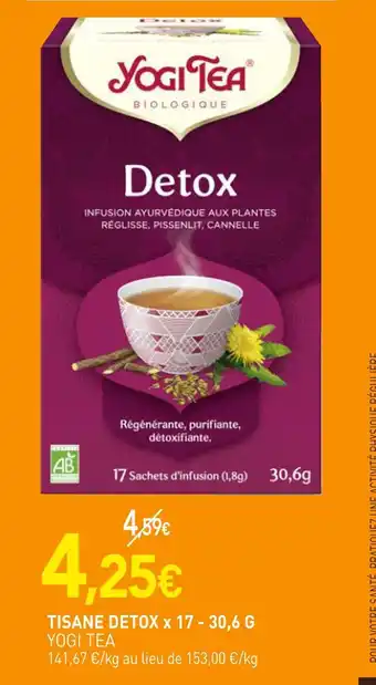 naturéO YOGI TEA TISANE DETOX x 17 offre