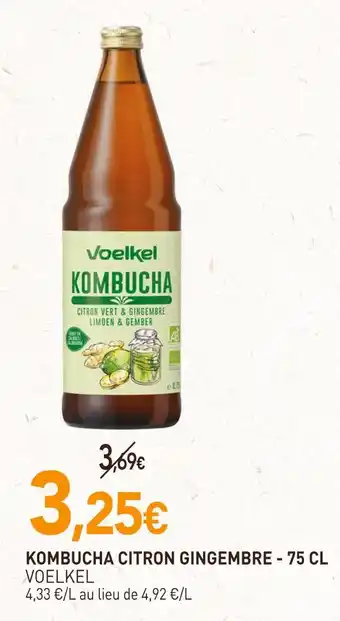 naturéO VOELKEL KOMBUCHA CITRON GINGEMBRE offre