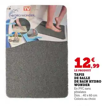 Super U TAPIS DE SALLE DE BAIN HYDRO WONDER offre