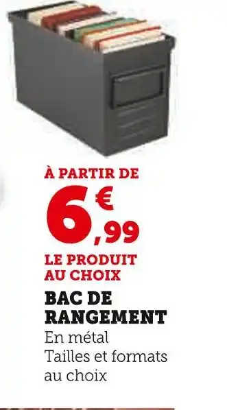 Super U BAC DE RANGEMENT offre