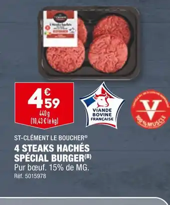 ALDI ST-CLÉMENT LE BOUCHER 4 STEAKS HACHÉS SPÉCIAL BURGER offre