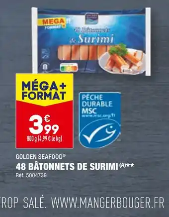 ALDI GOLDEN SEAFOOD 48 BÂTONNETS DE SURIMI offre