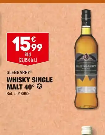 ALDI GLENGARRY WHISKY SINGLE MALT 40° offre