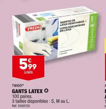 ALDI TWIDO GANTS LATEX offre