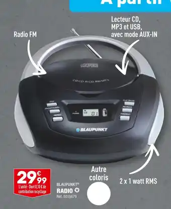 ALDI BLAUPUNKT RADIO offre