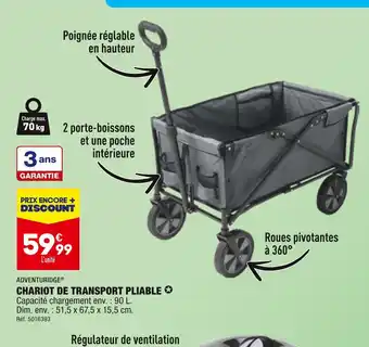 ALDI ADVENTURIDGE CHARIOT DE TRANSPORT PLIABLE offre