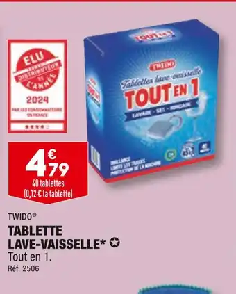 ALDI TWIDO TABLETTE LAVE-VAISSELLE offre