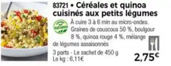 Thiriet Céréales et quinoa cuisinés aux petits légumes offre