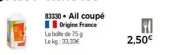 Thiriet Ail coupé offre