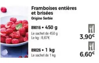 Thiriet Framboises entières et brisees offre