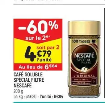 Leader Price CAFÉ SOLUBLE SPÉCIAL FILTRE offre