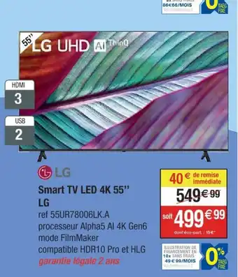 Cora x Carrefour Smart TV LED 4K 55" offre