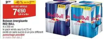 Cora x Carrefour Red bull - boisson énergétique offre