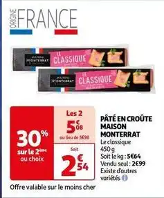 Auchan Maison monterrat - pâté en croûte offre