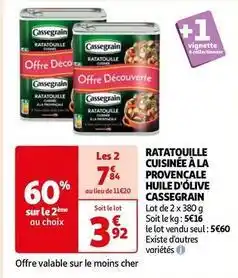 Auchan Supermarché Cassegrain - ratatouille cuisinée à la provençale huile d'olive offre