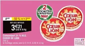 Cora x Carrefour Coeur de lion - camembert offre