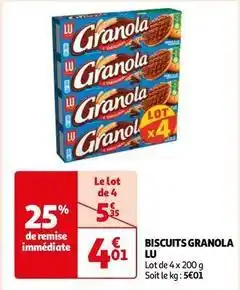 Auchan Supermarché Lu - biscuits granola offre