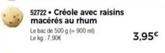 Créole avec raisins macérés au rhum