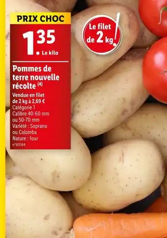 Lidl Pommes de terre nouvelle récolte offre
