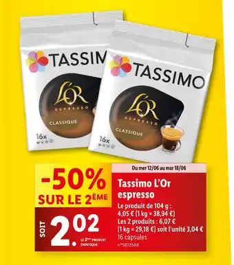 Lidl Tassimo Tassimo L’Or espresso offre