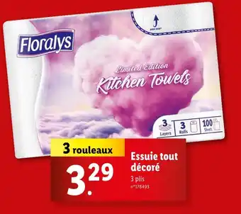 Lidl Floralys Essuie tout décoré offre