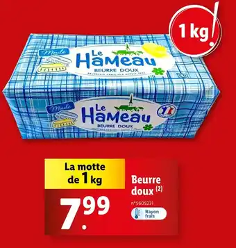 Lidl Le Hameau Beurre doux offre
