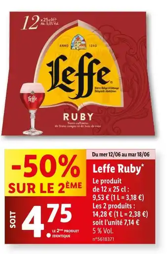 Lidl Leffe Leffe Ruby offre