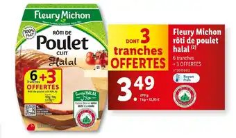 Lidl Fleury Michon Rôti de poulet halal offre