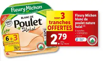 Lidl Fleury Michon Blanc de poulet nature halal offre